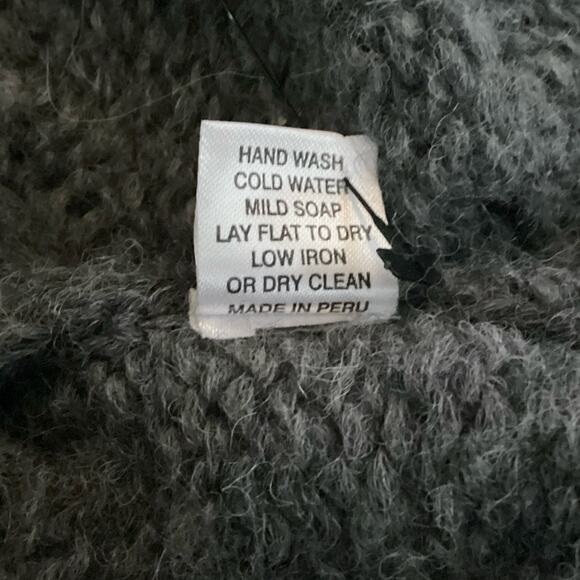 Jarbo Rinnova Charcoal Gray Soft Baby Alpaca Cableknit Tunic Sweater S $548 - Picture 8 of 10